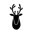 deer head silhouette stylized drawing reindeer vector image vector image