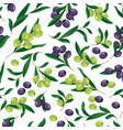 olive pattern seamless background with olives vector image