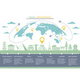 tourists flight travel infographics with world vector image