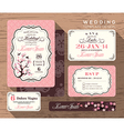 vintage floral wedding invitation set template vector image vector image