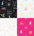 collection of hand drawn winter holidays seamless vector image
