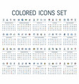 colored web icons flat vector image