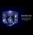 data protection polygonal art style vector image