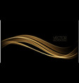 Golden flow on black background abstract shiny Vector Image