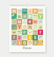 calendar happy new year text and colorful square vector image vector image