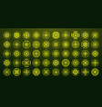 crosshair gun sight icons bullseye black vector image vector image