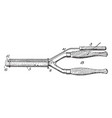 curling iron hair tong vintage vector image