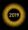 happy new year gold background golden number vector image