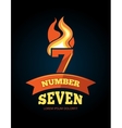 icons set of flaming numbers vector image vector image