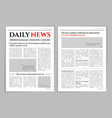 newspaper template design vector image
