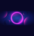 pink neon ring or portal with copy space vector image vector image