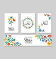 happy mother day portuguese flower art card set vector image vector image