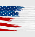 usa flag paint on white wood background vector image