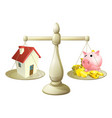 house or savings scale concept vector image