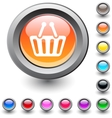 shopping cart round button vector image vector image