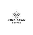 simple line outline king coffee bean and crown vector image vector image