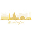 washington dc city skyline golden silhouette vector image