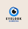 camera eye with blue color logo template vector image