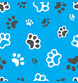 cat paw seamless background animal paws print vector image