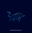 horned bull template vector image