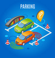 isometric parking colored background vector image vector image