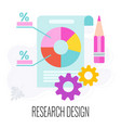 research design icons report pie chart flat vector image