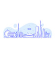 tokyo skyline japan city buildings linear vector image