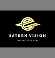 simple luxury golden saturn planet or eve vision vector image vector image