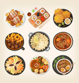 world dinners from top vector image vector image