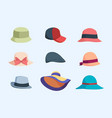 caps and hats summer modern fashioned clothes vector image