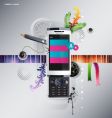 cellular phone with pattern vector image vector image