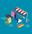 customers order and buy online isometric vector image