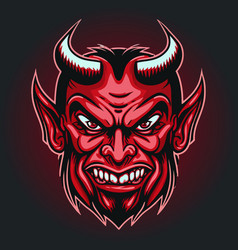 Skull devil head mascot logo Royalty Free Vector Image