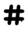 graffiti hashtag leaking in black over white vector image