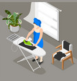 people morning routine isometric composition vector image vector image