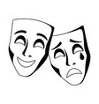 comedy and tragedy masks vector image