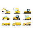 heavy machinery flat set vector image