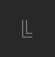 modern letter l logo monogram black and white thin vector image vector image