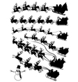 santa claus in a sled collage vector image vector image