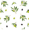 seamless pattern with olive branch 3d objects vector image