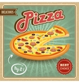 pizza retro poster vector image vector image
