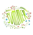 rustic wreath with summer sign card on white vector image