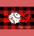 abstract number 2019 and baseball ball from blots vector image vector image