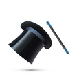 magician top hat with stick vector image