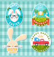 set of happy easter holidays sticker patch vector image vector image