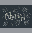 special banner hand drawn on dark background vector image vector image