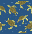 childish seamless pattern with cute turtles vector image vector image