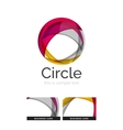 circle logo transparent overlapping swirl shapes vector image