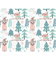 seamless pattern with cute piglets vector image vector image