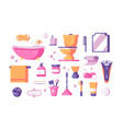 bath accessories set vector image
